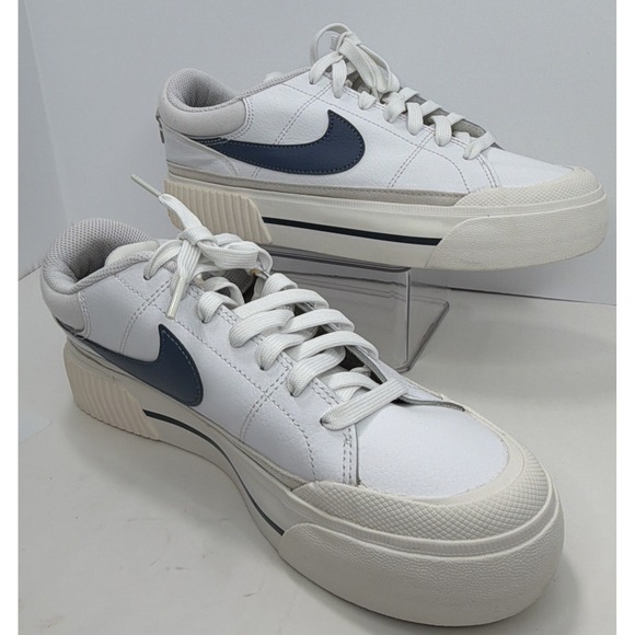 Nike Shoes - Size 9 - Nike Court Legacy Lift White Diffused Blue Platform Sneakers DM7590-104